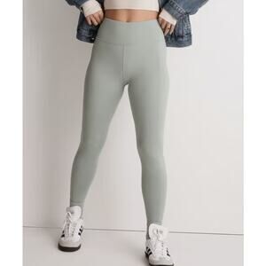 MWL by Madewell Flex Pull On High Rise Active Leggings Light Green Womens Size L